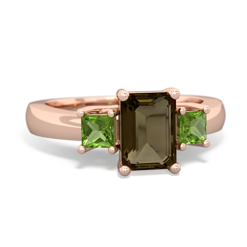 smoky quartz-peridot timeless ring