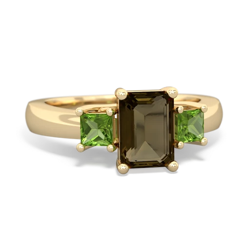 smoky quartz-peridot timeless ring