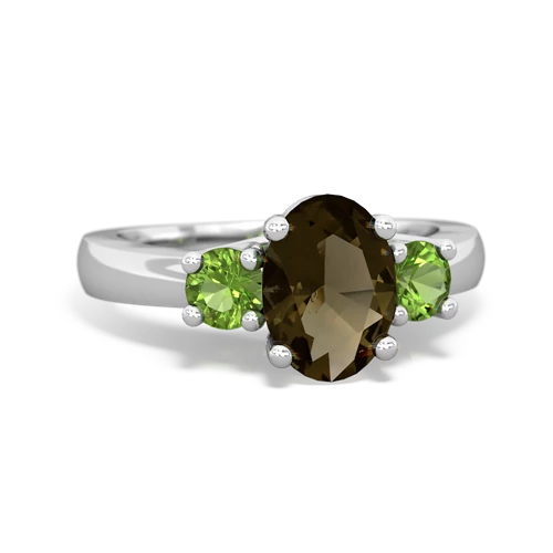 smoky quartz-peridot timeless ring