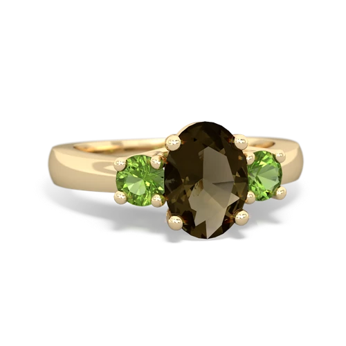 smoky quartz-peridot timeless ring