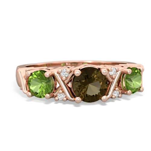 smoky quartz-peridot timeless ring