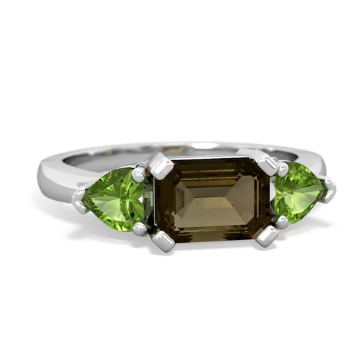 smoky quartz-peridot timeless ring