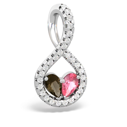 smoky quartz-pink sapphire pave twist pendant