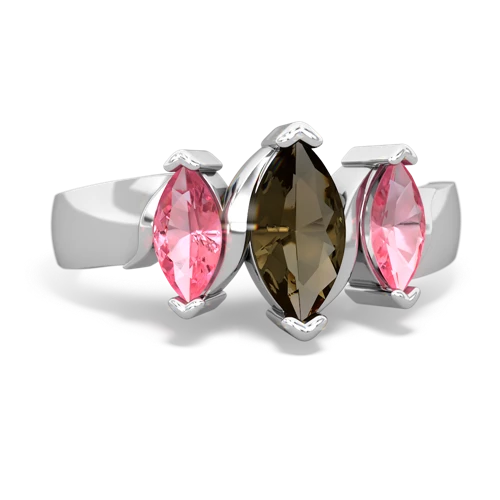 smoky quartz-pink sapphire keepsake ring