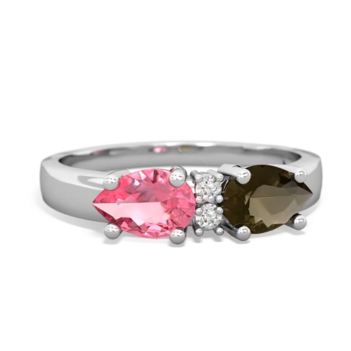 smoky quartz-pink sapphire timeless ring