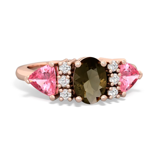 smoky quartz-pink sapphire timeless ring