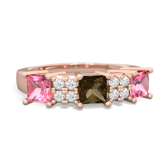 smoky quartz-pink sapphire timeless ring