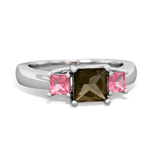 smoky quartz-pink sapphire timeless ring