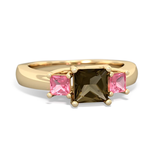 smoky quartz-pink sapphire timeless ring