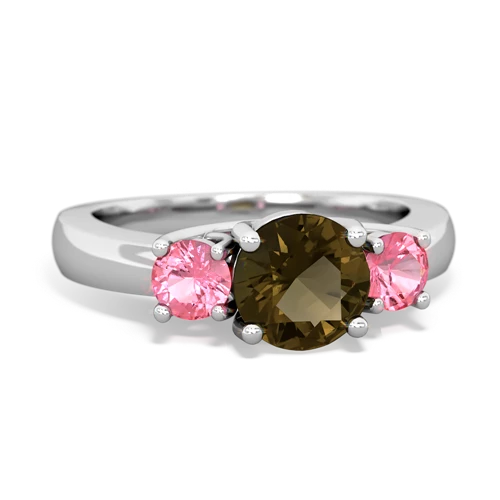 smoky quartz-pink sapphire timeless ring