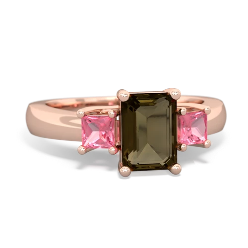 smoky quartz-pink sapphire timeless ring