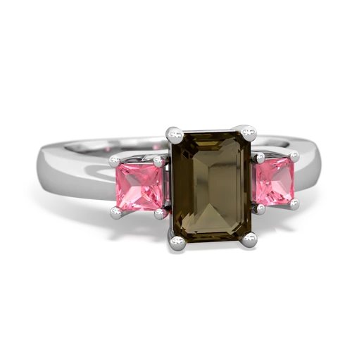 smoky quartz-pink sapphire timeless ring