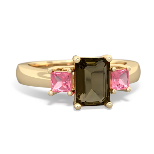 smoky quartz-pink sapphire timeless ring