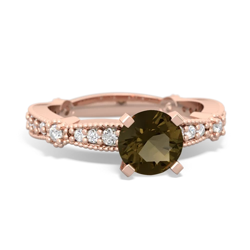 Smoky Quartz Milgrain Antique Style Genuine Smoky Quartz ring Ring
