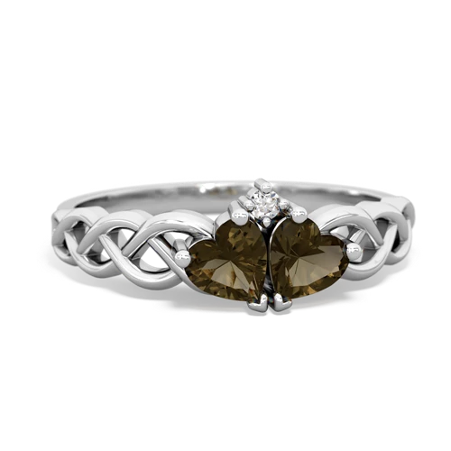 smoky quartz celtic braid ring