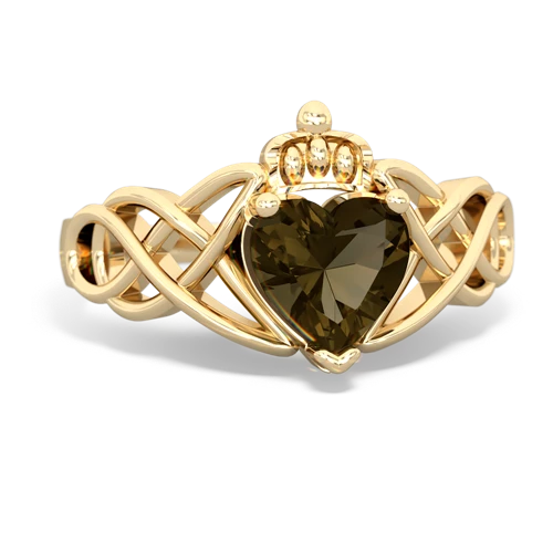 smoky quartz claddagh ring