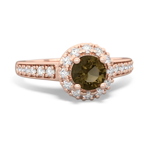 smoky quartz classic halo ring