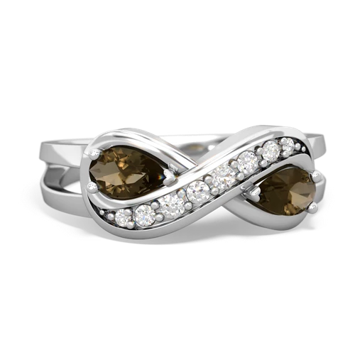 smoky quartz diamond infinity ring