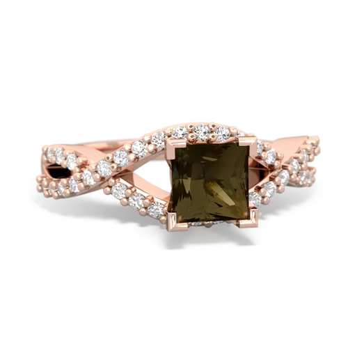 Smoky Quartz Diamond Twist Genuine Smoky Quartz ring Ring