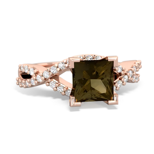 Smoky Quartz Diamond Twist Genuine Smoky Quartz ring Ring