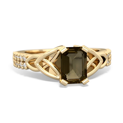 Smoky Quartz Celtic Knot Engagement Genuine Smoky Quartz ring Ring