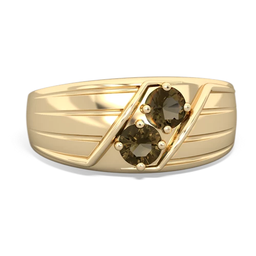 smoky quartz mens ring