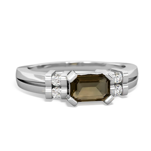 smoky quartz modern ring