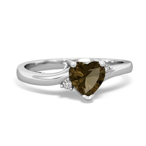 Smoky Quartz Delicate Heart Genuine Smoky Quartz ring Ring