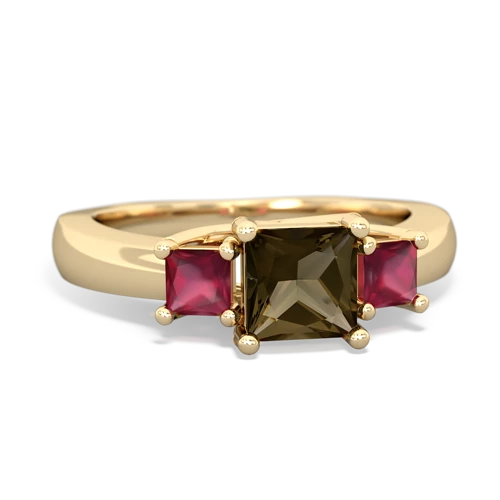 smoky quartz-ruby timeless ring