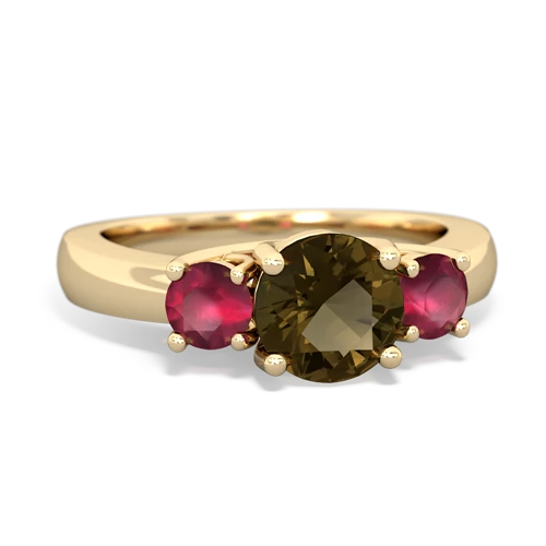 smoky quartz-ruby timeless ring