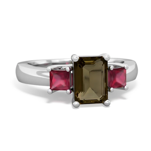 smoky quartz-ruby timeless ring