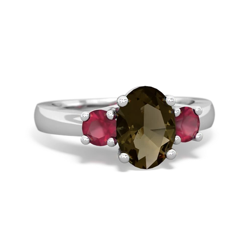 smoky quartz-ruby timeless ring