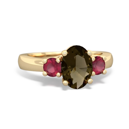 smoky quartz-ruby timeless ring