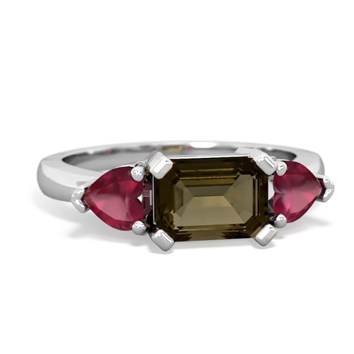 smoky quartz-ruby timeless ring