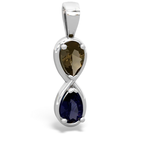 smoky quartz-sapphire infinity pendant