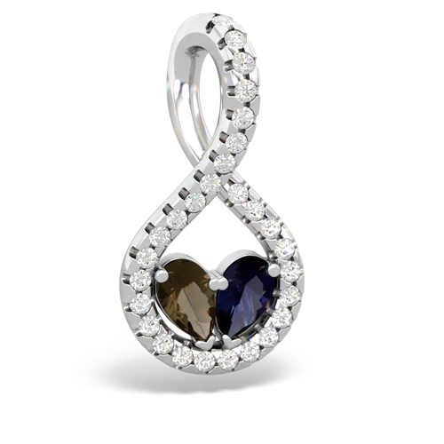 smoky quartz-sapphire pave twist pendant