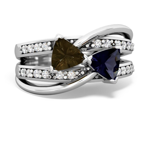 smoky quartz-sapphire couture ring