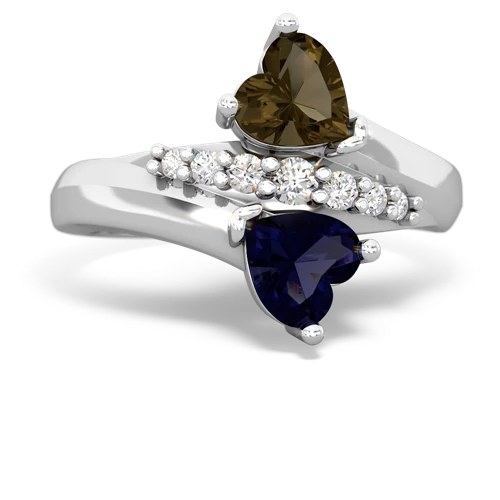 smoky quartz-sapphire modern ring