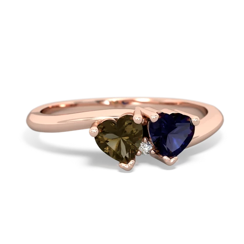 smoky quartz-sapphire sweethearts promise ring