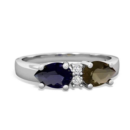 smoky quartz-sapphire timeless ring