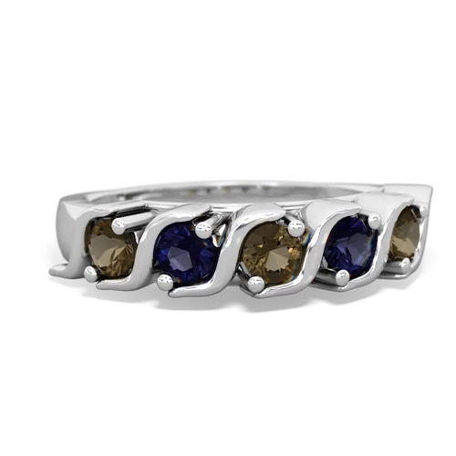 smoky quartz-sapphire timeless ring