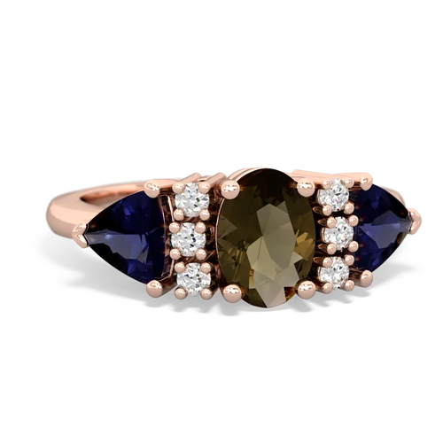 smoky quartz-sapphire timeless ring