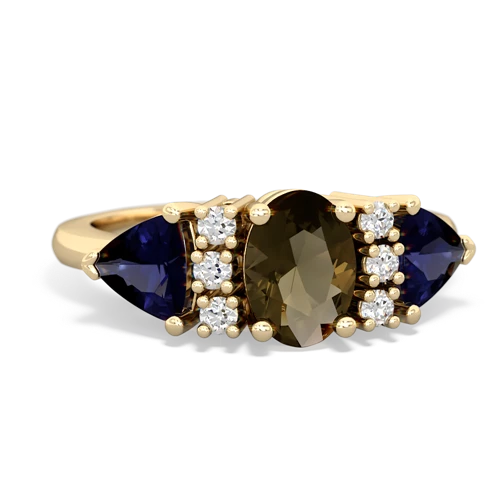 smoky quartz-sapphire timeless ring