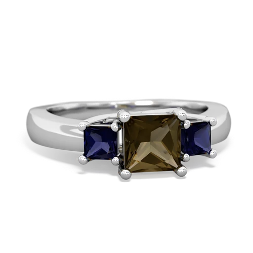 smoky quartz-sapphire timeless ring