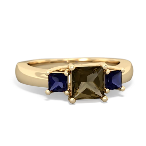 smoky quartz-sapphire timeless ring