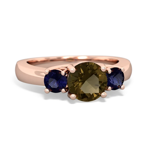 smoky quartz-sapphire timeless ring