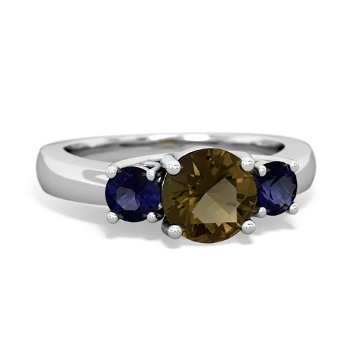 smoky quartz-sapphire timeless ring