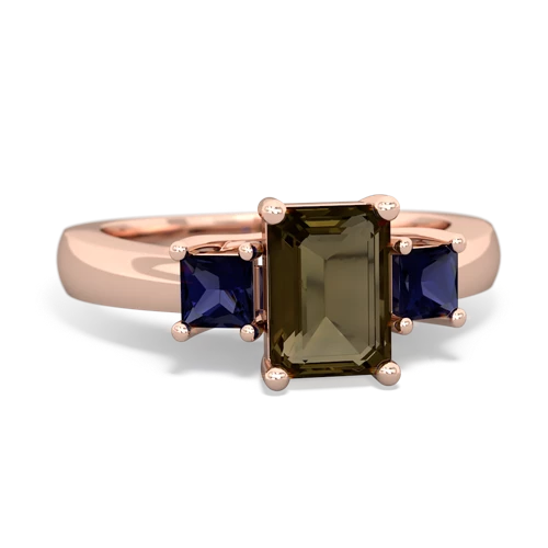 smoky quartz-sapphire timeless ring