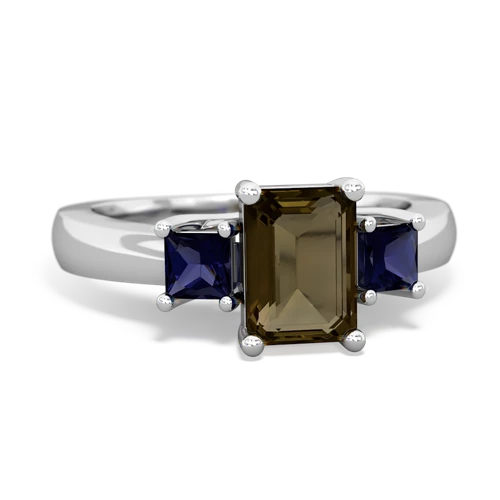 smoky quartz-sapphire timeless ring