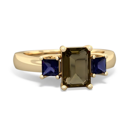 smoky quartz-sapphire timeless ring